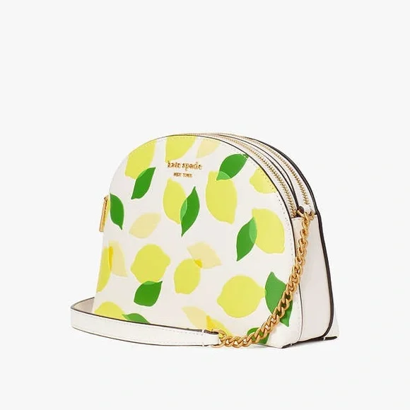 ♠️♠️♠️ Kate Spade Morgan Lemon Toss Embossed Double-zip Dome Crossbody ♠️♠️♠️ - Picture 6 of 15